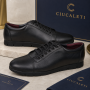 Pantofi dama, casual, din piele naturala box, negri, - P502NBOX